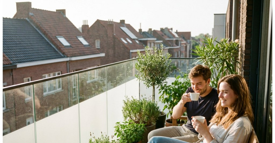 Balkon zonder witte balk